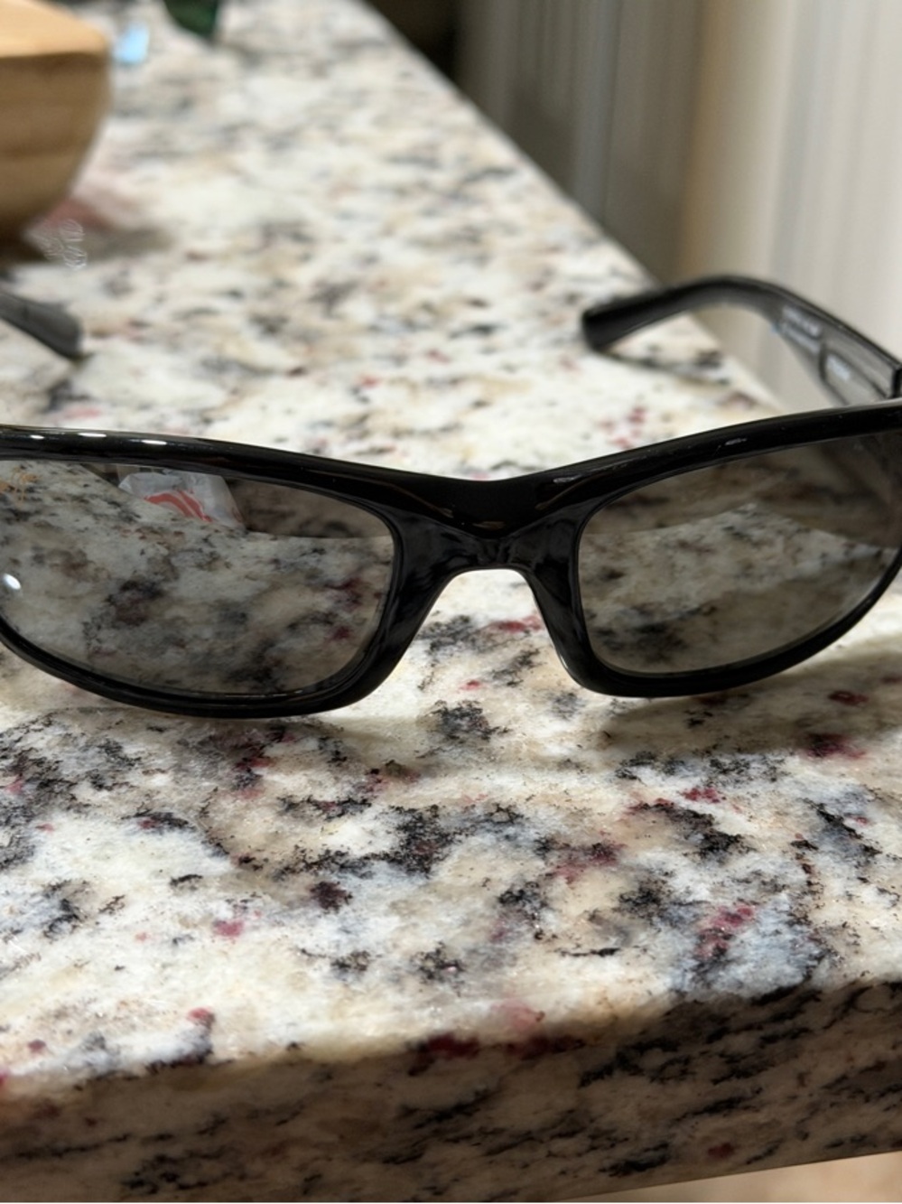 Maui Jim Black Polarized Wrap Sunglasses